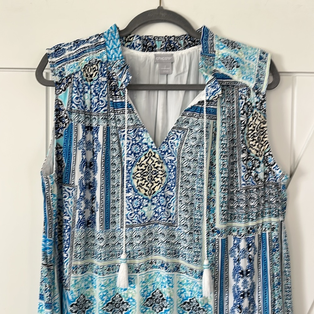 Chicos Sleeveless Peasant Maxi Dress - image 6